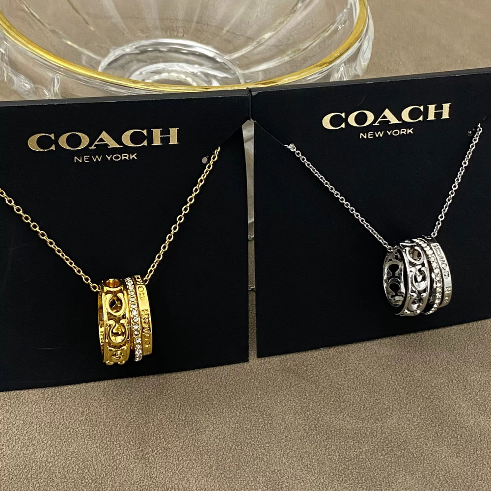 Coach Koujia 3 Rings Detachable Hollow Diamond Letter Metal Necklace